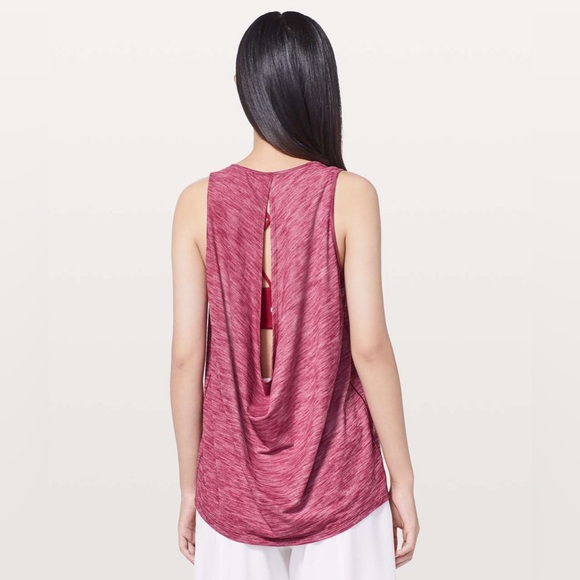 Lululemon Low Key Tank Heathered Ruby Red Size 8 - Picture 2 of 7